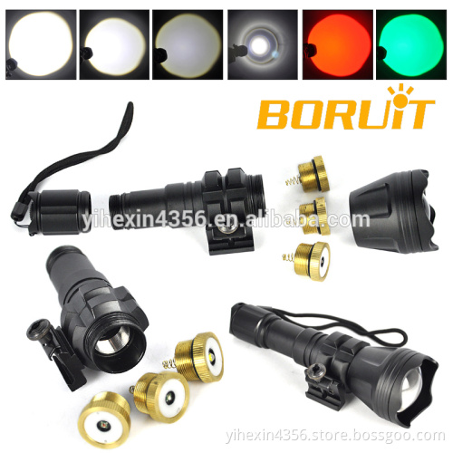 Ultra 5Mode 3Head Long Distance LED Flashlight for Hunting